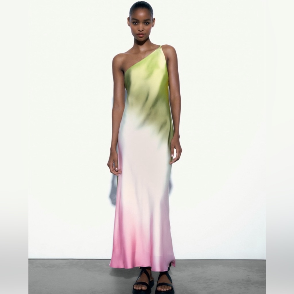 Tie Dye Asymmetric Dress By Zara